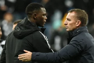Patson Daka and Brendan Rodgers