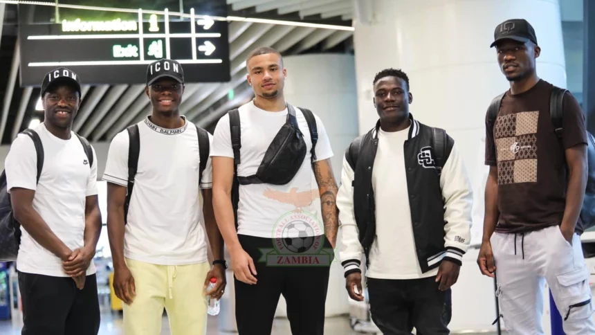 From left to right, Fashion Sakala, Patson Daka, Frankie Musonda, Lameck Banda and Benson Sakala- (Picture via FAZ Media)