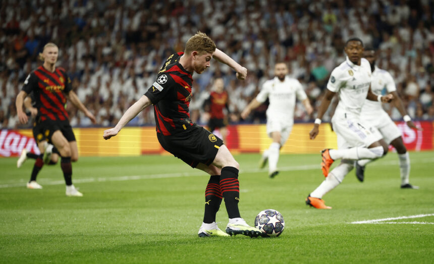 Santiago Bernabeu, Madrid, Spain - May 9, 2023 Manchester City's Kevin De Bruyne in action REUTERS/Juan Medina