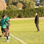 Avram Grant watching the Chipolopolo Boys train at Wits University ground in South Africa. (Picture via FAZ Media)