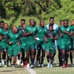 Zambia players warming up during the 2023 Hollywood Bets COSAFA Cup Zambia Training in Northwood Crusaders Sports Club, Durban on the 04 July 2023 ©Muzi Ntombela/BackpagePix