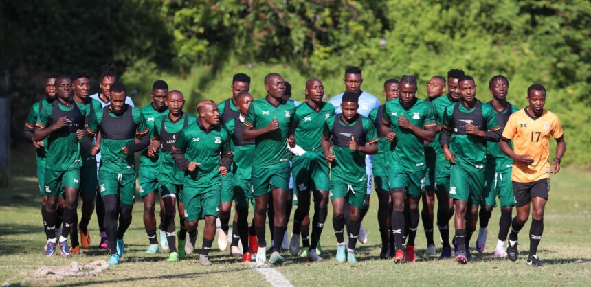 Zambia players warming up during the 2023 Hollywood Bets COSAFA Cup Zambia Training in Northwood Crusaders Sports Club, Durban on the 04 July 2023 ©Muzi Ntombela/BackpagePix