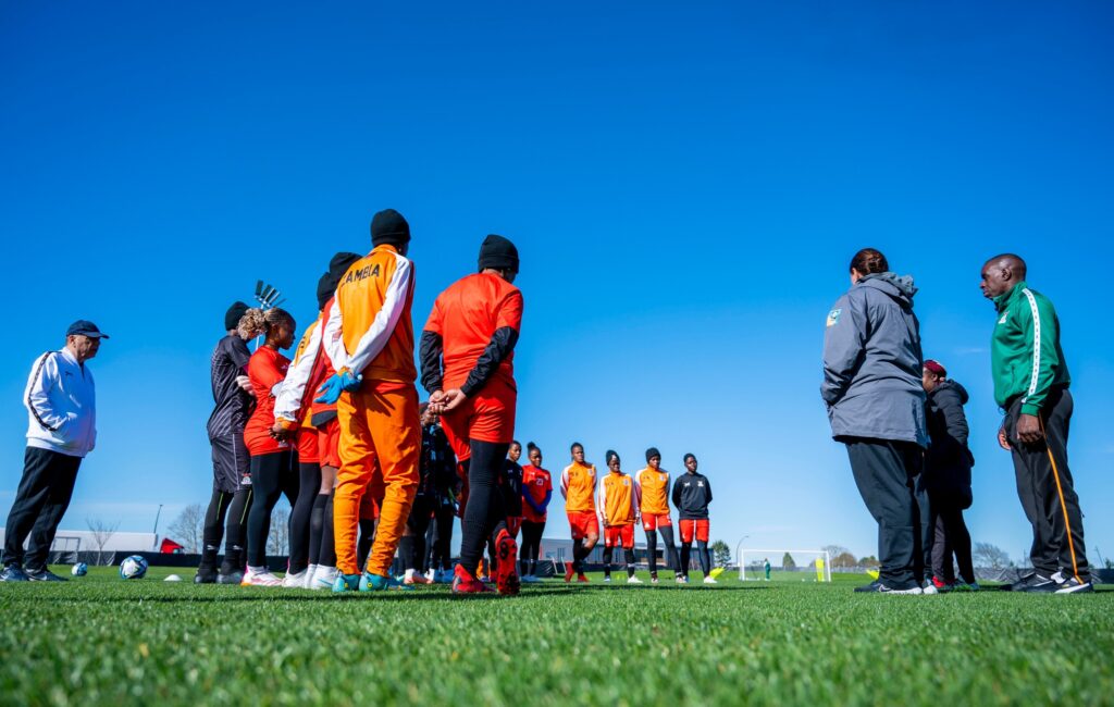 Copper Queens and members of their technical bench during training on Sunday. (Picture via FAZ media)