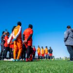 Copper Queens and members of their technical bench during training on Sunday. (Picture via FAZ media)