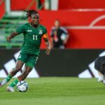 Barbra Banda controls the ball during the Women's international friendly between Germany and Zambia at Sportpark Ronhof Thomas Sommer on July 7, 2023 in Fuerth, Germany. (Photo by Roland Krivec/DeFodi Images via Getty Images)