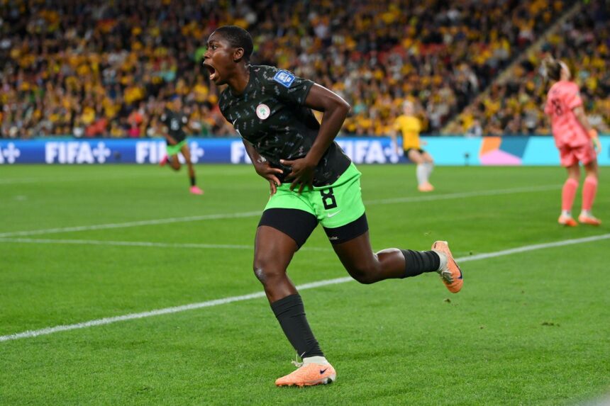 Asisat Oshoala has become the first African player to score in three Women's World Cup editions.