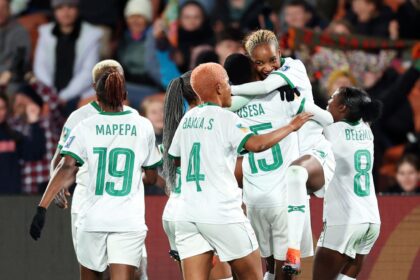 Lushomo Mweemba scored Zambia's first ever goal in the history of the World Cup, male or female. (Photo by Buda Mendes/ Getty Images)