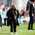 South Africa Head Coach Desiree Ellis during the FIFA Women's World Cup Australia & New Zealand 2023 Group G match between Argentina and South Africa at Dunedin Stadium. (Photo by Daniela Porcelli/Eurasia Sport Images/Getty Images)