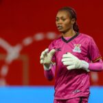 Catherine Musonda looks on during the Women's international friendly between Germany and Zambia at Sportpark Ronhof Thomas Sommer on July 7, 2023 in Fuerth, Germany. (Photo by Roland Krivec/DeFodi Images via Getty Images)