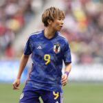 Riko Ueki of Japan during the 2023 SheBelieves Cup match between Japan and United States at GEODIS Park on February 19, 2023 in Nashville, Tennessee. (Photo by James Williamson - AMA/Getty Images)