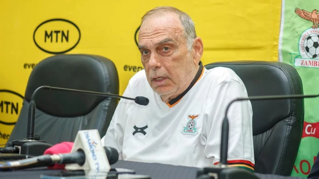 Zambia National Team coach, Avram Grant during a press conference at the Levy Mwanawansa stadium in Ndola. (Picture via FAZ Media)