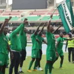 Gor Mahia players celebrating their league title. (Picture via Instagram/ @official_gmfc)