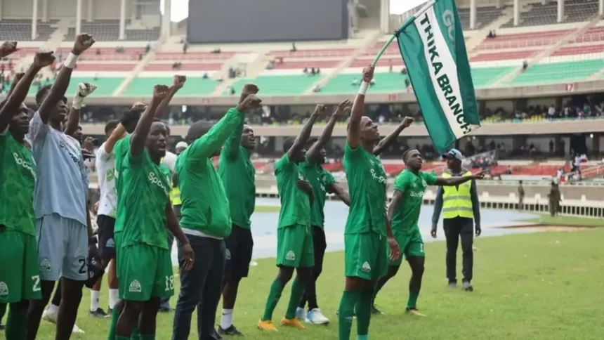 Gor Mahia players celebrating their league title. (Picture via Instagram/ @official_gmfc)