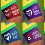 The eight Fifa-sanctioned armbands that players can wear at the Women’s World Cup this summer. Photograph: FIFA/PA