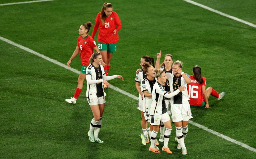 Germany's 6-0 win over the Atlas Lionesses is the tournament's largest margin of victory at the 2023 FIFA Women's World Cup so far. (Photo by Mackenzie Sweetnam - FIFA/FIFA via Getty Images)