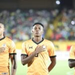 From left to right, defender Frankie Musonda. Midfielders Miguel Chaiwa and Kings Kangwa during an international friendly match against Mali in Bamako on September 23, 2022. (Picture via FAZ media)