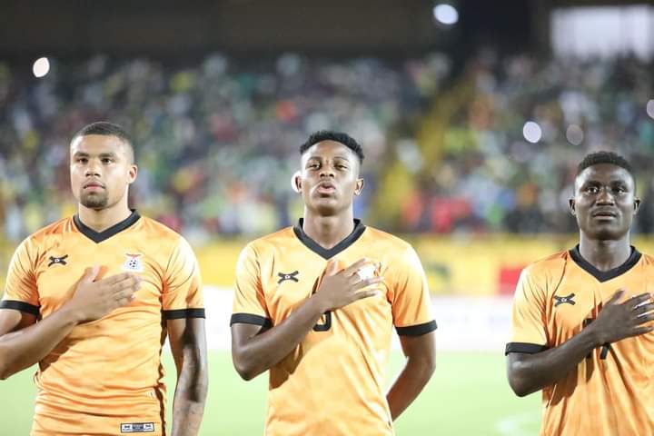 From left to right, defender Frankie Musonda. Midfielders Miguel Chaiwa and Kings Kangwa during an international friendly match against Mali in Bamako on September 23, 2022. (Picture via FAZ media)