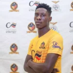 Beby Onka Musangala was unveiled as Power Dynamos' new player on August 1, 2023. (Picture via Power Dyanmos FC)