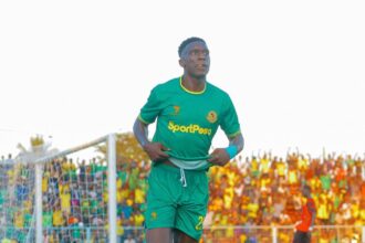 Kennedy Musonda celebrates his goal. (Photo via Young Africans/Instagram)