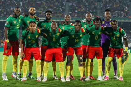 Cameroon National Team during the 2021 Africa Cup of Nations AFCON Finals 3rd Place Play Off between Burkina Faso and Cameroon at Ahmadou Ahidjo Stadium, Yaounde, Cameroon on 05 February 2022. (Photo by Ayman Aref/NurPhoto via Getty Images)