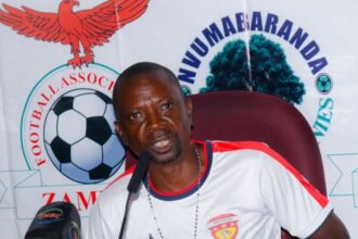 FC MUZA coach Mathews Ndhlovu speaks during pre-match conference | FC MUZA Facebook page.