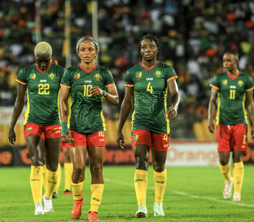 Cameroon players during the 2024 Women’s Africa Cup of Nations Qualification match between Cameroon and Kenya held at Stade de la Réunification in Douala, Cameroon on 22 September 2023 ©AchilleTsanga/BackpagePix