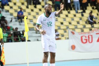 Emmanuel Banda during Zambia vs Comoros match in the Africa Cup of Nations qualifiers. (Picture via FAZ Media)
