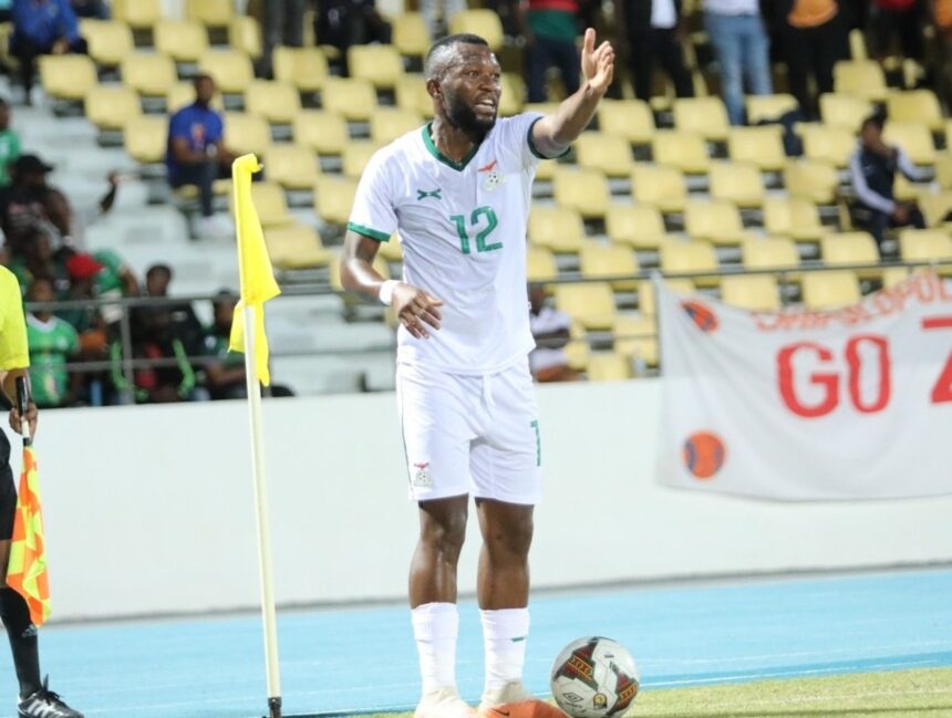 Emmanuel Banda during Zambia vs Comoros match in the Africa Cup of Nations qualifiers. (Picture via FAZ Media)