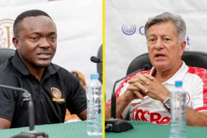 Power Dynamos and Simba SC, Mwenya Chipepo and Roberto Olivier. (Picture courtesy of Power Dynamos FC Media)