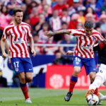MADRID, SPAIN - MAY 21: (L-R) Angel Correa of Atletico Madrid, Lucas Torro of CA Osasuna during the La Liga EA Sports match between Atletico Madrid v Osasuna at the Estadio Civitas Metropolitano on May 21, 2023 in Madrid Spain (Photo by Soccrates/Getty Images)