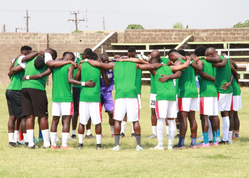 Prison Leopards players during training at the President stadium. (Photo via Prison Leopards media)