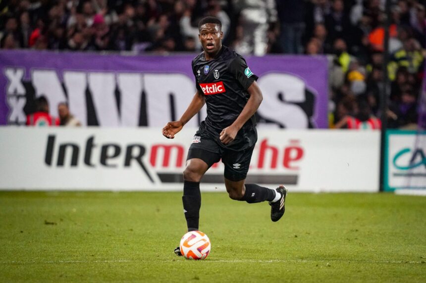 Marshall MUNETSI during the Round of 8 French Cup match between Toulouse and Reims at Stadium Municipal on February 8, 2023 in Toulouse, France. (Photo by Pierre Costabadie/Icon Sport via Getty Images)