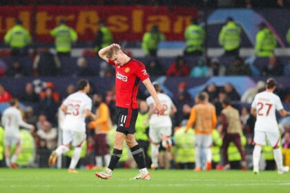 Rasmus Hojlund scored a brace for Manchester United who lost 2-3 at home in the Champions League to Galatasaray. (Photo by James Gill - Danehouse/Getty Images)