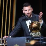 Lionel Messi at the 67th Ballon D'Or Ceremony at Theatre Du Chatelet on October 30, 2023 in Paris, France. (Photo by Pascal Le Segretain/Getty Images)