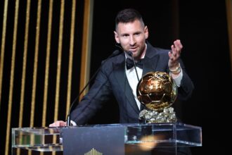 Lionel Messi at the 67th Ballon D'Or Ceremony at Theatre Du Chatelet on October 30, 2023 in Paris, France. (Photo by Pascal Le Segretain/Getty Images)