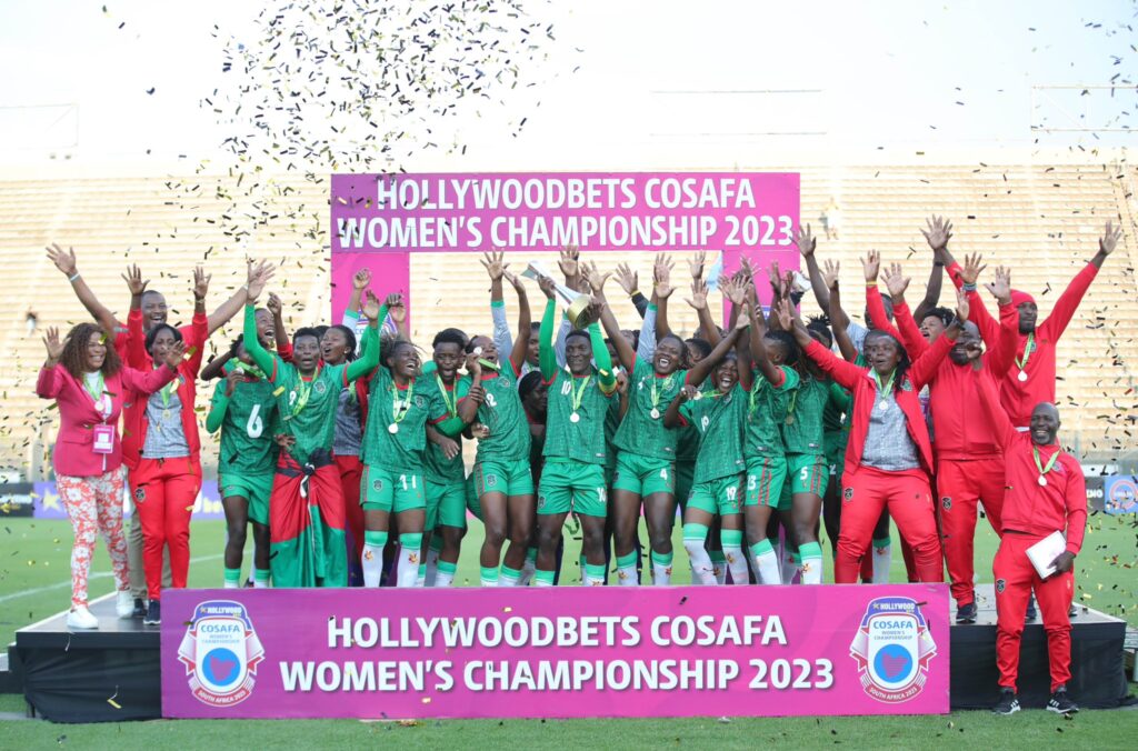 Malawi winners of the 2023 Hollywoodlbets COSAFA Womens final match between Zambia and Malawi at Lucas Moripe Stadium in Pretoria on 15 October 2023 ©Samuel Shivambu/BackpagePix