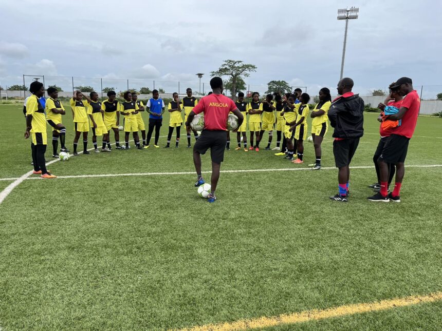 Angola Women's National Team during a training session in Luanda. (Photo via FAF media)