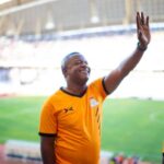 Zambia's minister of Sports, Elvis Nkandu at the Levy Mwanwansa stadium in Ndola. (Photo/courtesy)