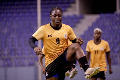 Racheal Nachula during a training session at Levy Mwanawasa stadium in Ndola on December, 4, 2023. (Photo via FAZ media)