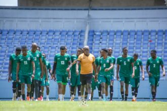 Zambia National Team during a training session at the Levy Mwanawansa stadium in November 2023. (Photo via FAZ Media)