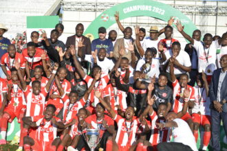 Bullets players celebrating their title. (Photo by Bobby Kabango )
