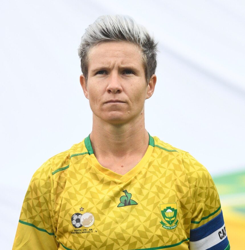 South Africa Women's National Team's Janine Van Wyk. (Photo via X @Banyana Banyana)