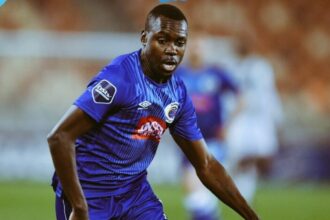 Gamphani Lungu of Super Sport United during a league match in the DSTV Premiership.