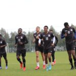 From left to right: Prince Mumba, Dominic Chanda, Frankie Musonda, Enock Mwepu and Aime Mabika during a training session at the Mardan Sports Complex in Antalya, Turkey on March 23, 202 .(Photo via FAZ media)