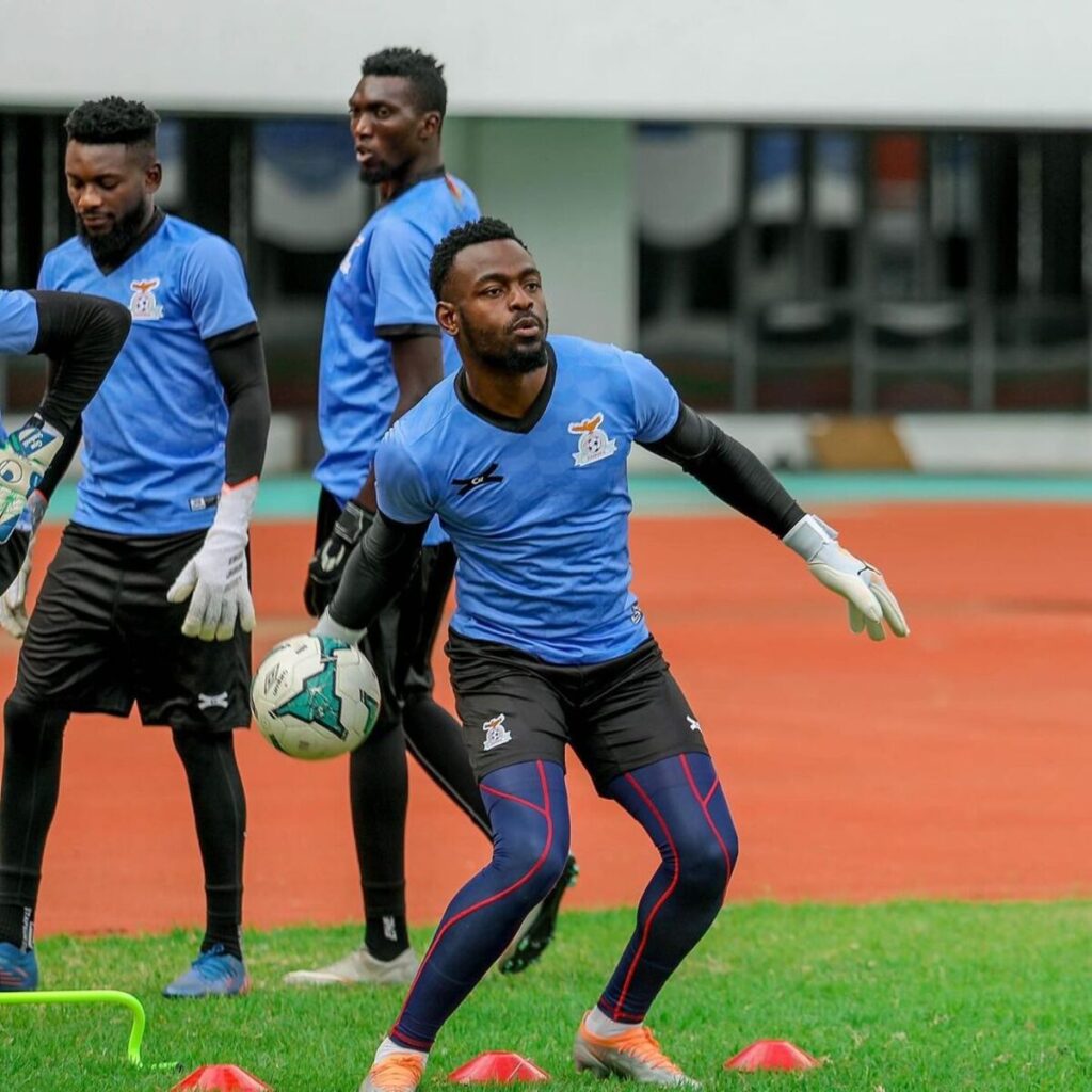 Mwenya Chibwe during a training session with the Zambia National Team. (Photo via IG/@chibwe40)