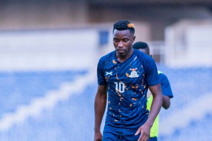 Fashion Sakala during a training session with the Chipolopolo Boys at the Levy Mwanawansa Stadium in November 2023 in Ndola. (Photo via FAZ media)