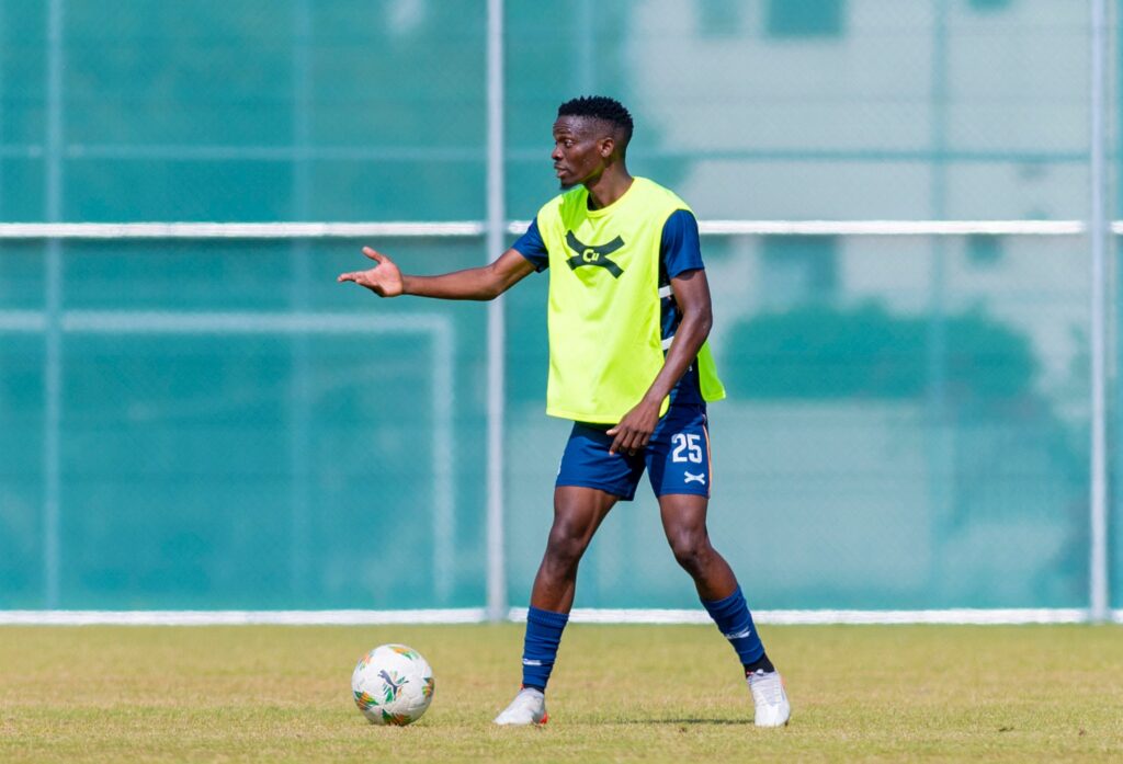 Zephaniah Phiri during the pre-afcon training in Saudi Arabia on Janaury 7, 2024. (Photo via FAZ media)