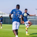 Gift Mpande during training with the Chipolopolo Boys on Janaury 8, 2024 in Taif, Saudi Arabia. (Photo via FAZ media)