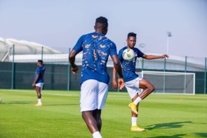 Gift Mpande during training with the Chipolopolo Boys on Janaury 8, 2024 in Taif, Saudi Arabia. (Photo via FAZ media)