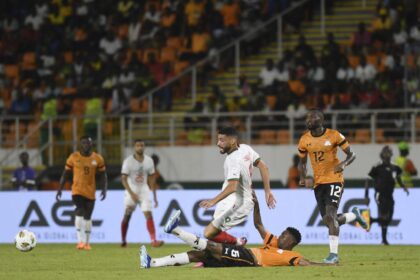 Tarik Tissoudali (9) of Morocco in action during the Africa Cup of Nations Group F match between Zambia and Morocco at Laurent Pokou Stadium in San Pedro, Ivory Coast on January 24, 2024. (Photo by Stringer/Anadolu via Getty Images)